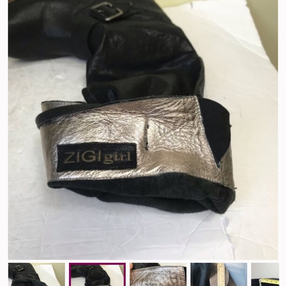 Zigi Girl Meredith Leather Tall Knee High Boots Textured Rubber Soles Buckles 7 - Picture 6 of 10